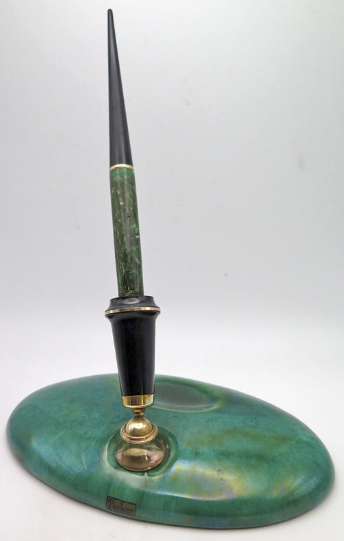 Parker Desk Base: Cermaic Green Marble + Pen
