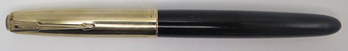 PARKER 51 VACUMATIC FOUNTAIN PEN IN BLACK WITH GOLD FILLED CAP