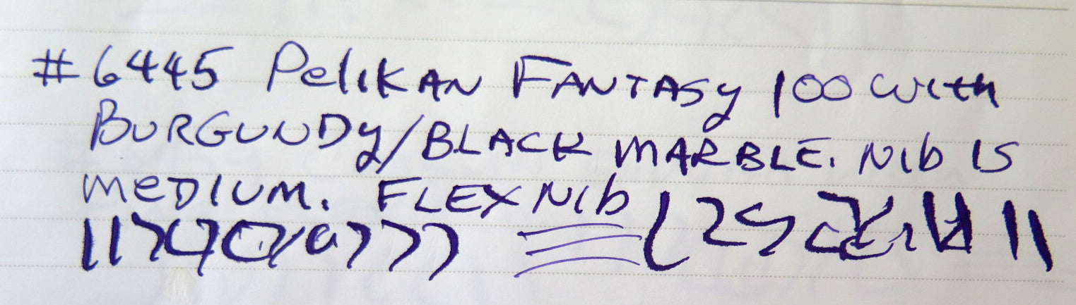 Pelikan Fantasy 100 w/ Burgundy Marble Binde, Flexible Nib