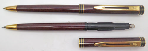 WATERMAN'S EXCLUSIVE BALLPOINT + PENCIL SET in Burgundy