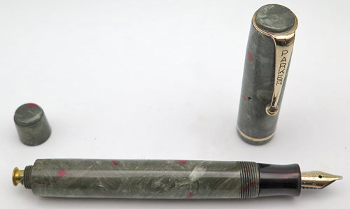 Parker Fountain Pen in Grey Marble with Red Veins