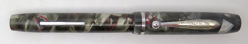 Sheaffer Junior Fountain Pen in Green/Grey Marble + Red Veins