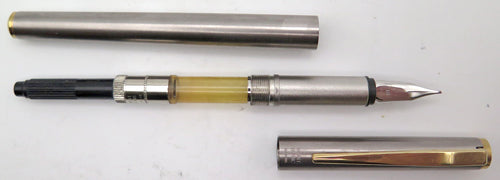 MONTBLANC NOBLESE FOUNTAIN PEN IN BRUSHED STAINLESS STEEL