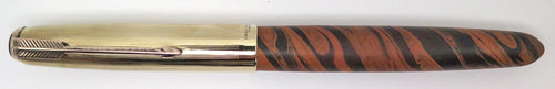 BEXLEY / PARKER 51 FOUNTAIN PEN IN SWIRLED ORANGE/BLACK HARD RUBBER
