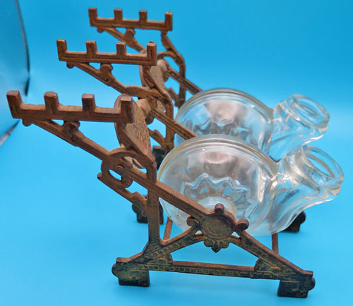 TATUM'S REVOLVING DOUBLE SNAIL INKWELL + PEN STAND