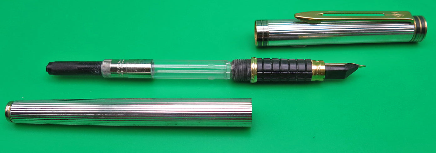 Waterman's Exclusive Fountain Pen in Silver Plated Stripe, Medium