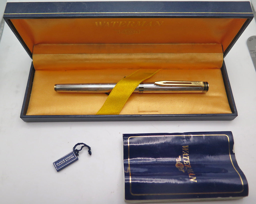 Waterman's Exclusive Fountain Pen in Silver Plated Stripe, Medium