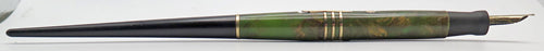 EVERSHARP DORIC GOLD SEAL DESK FOUNTAIN PEN IN GOLD + GREEN MARBLED