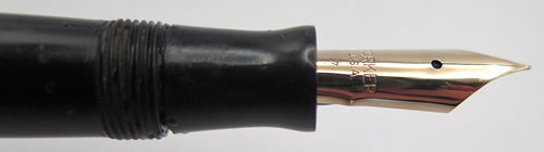 PARKER PEN BASE: MARBLE WITH BRONZE FIGURINE OF DOG RETRIEVING DUCK