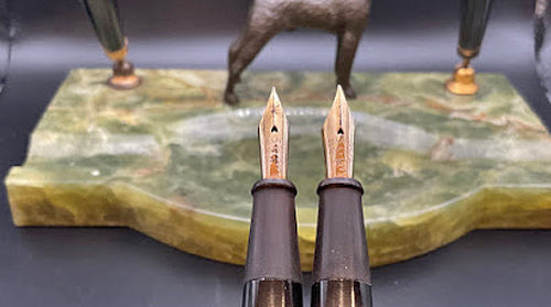 Onoto Desk Set with Dog + Fountain Pens