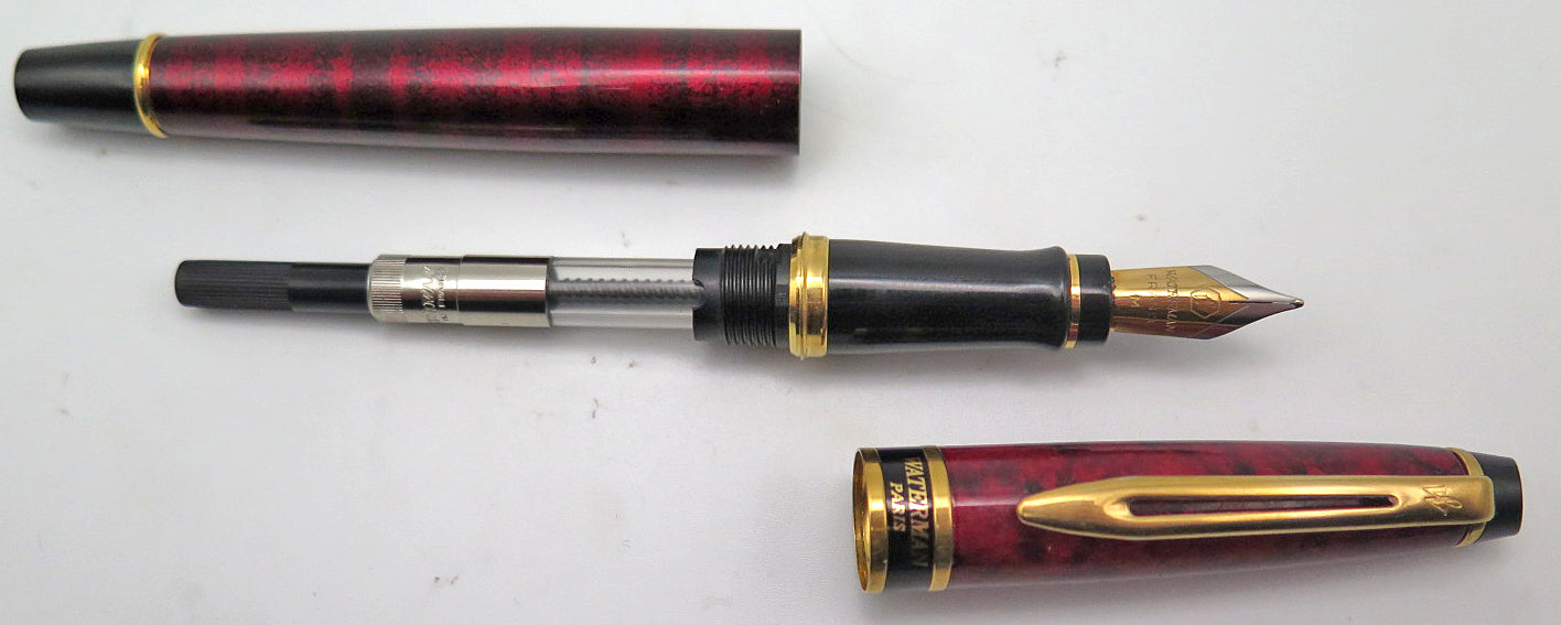Waterman's Expert II Fountain Pen in Red/Black Marble, Medium Nib