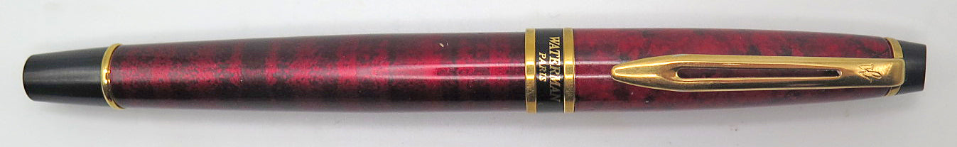 Waterman's Expert II Fountain Pen in Red/Black Marble, Medium Nib