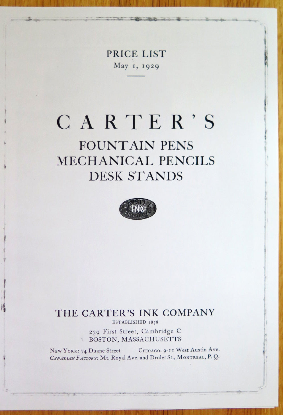 Carter's Fountain Pens Mechanical Pencils Desk Stands