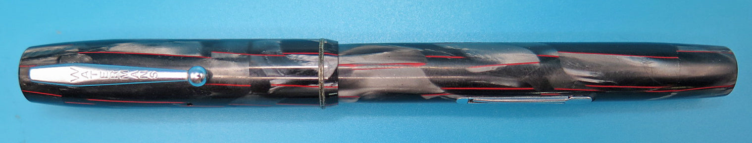 Waterman's Thorobred Fountain Pen in Grey/Black Marble with Red Veins