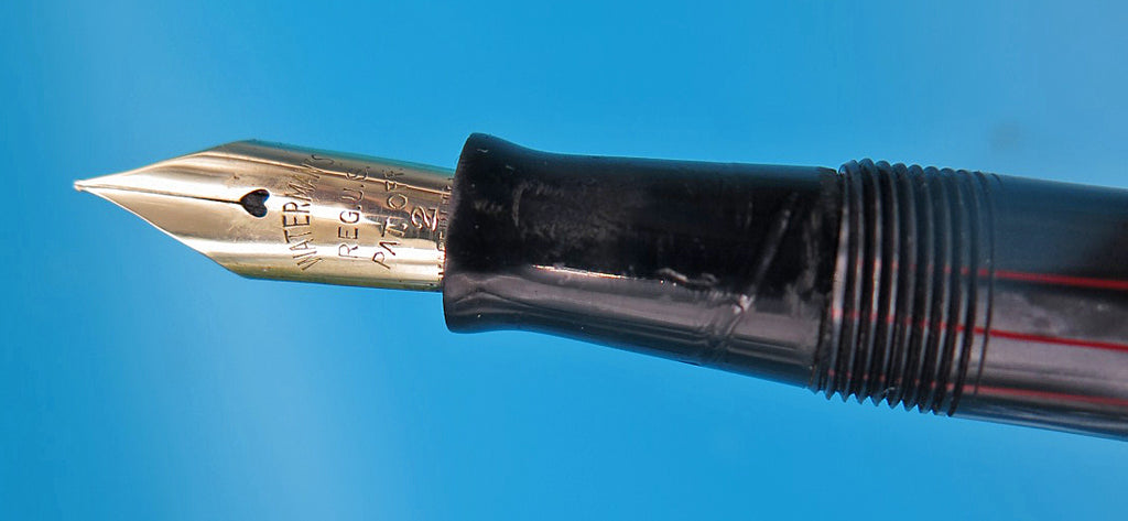 Waterman's Thorobred Fountain Pen in Grey/Black Marble with Red Veins