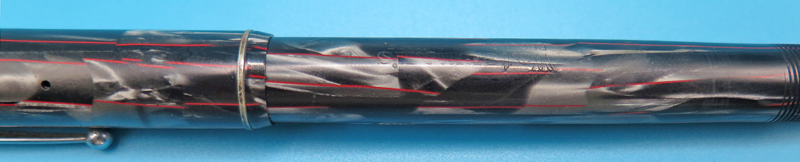 Waterman's Thorobred Fountain Pen in Grey/Black Marble with Red Veins