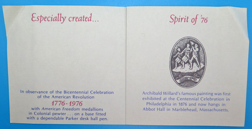 Parker Bicentennial Freedom Cube with Fife & Drum