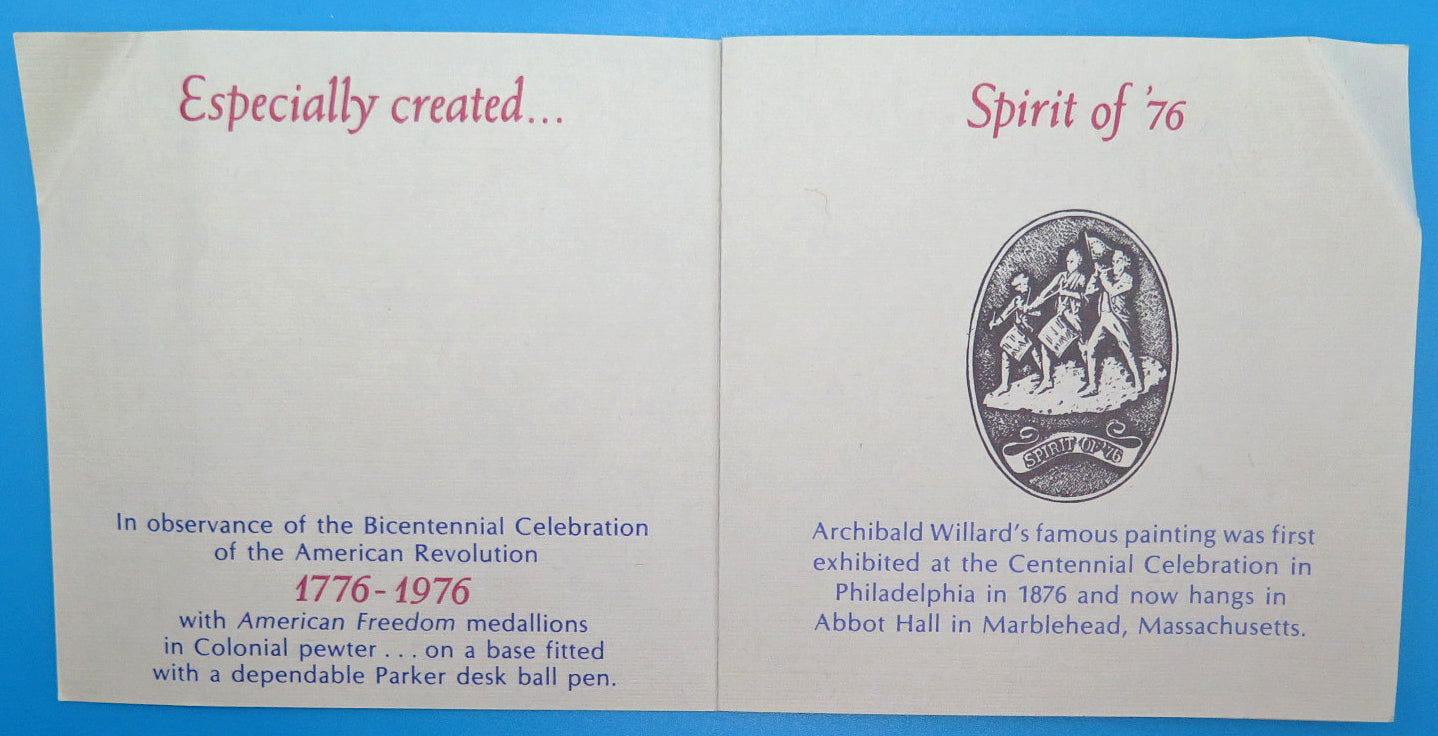 Parker Bicentennial Freedom Cube with Fife & Drum