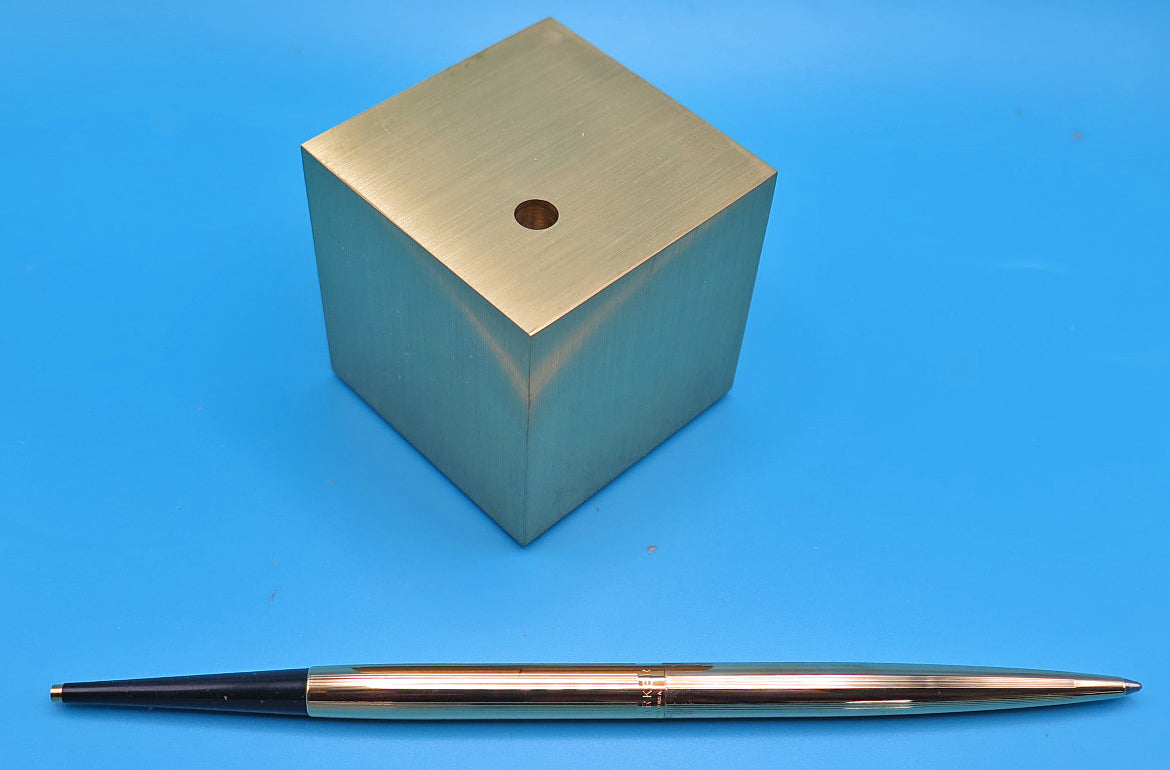 Parker Cube in Brass with Gold Parker 75 Ballpoint