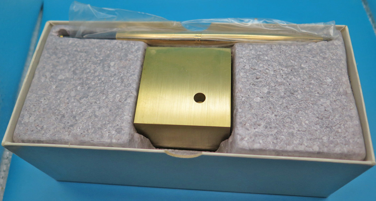Parker Cube in Brass with Gold Parker 75 Ballpoint