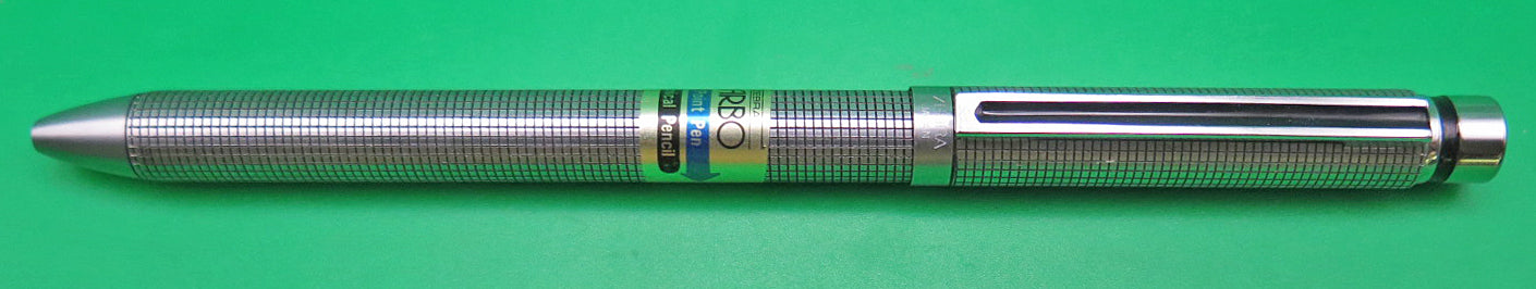 Zebra Sharbo SB-S Multi Pen-Pencil in Stainless with Engraved Square Pattern