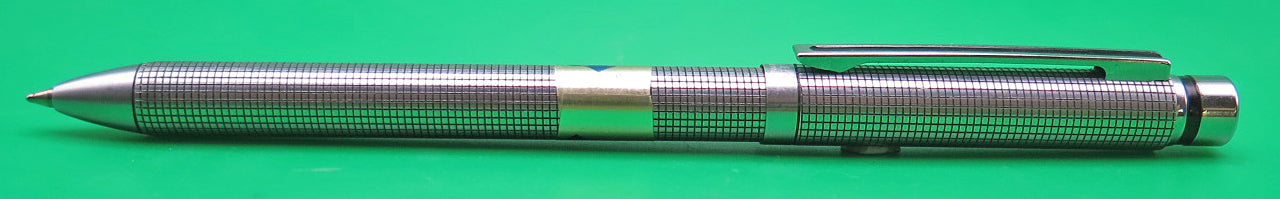 Zebra Sharbo SB-S Multi Pen-Pencil in Stainless with Engraved Square Pattern