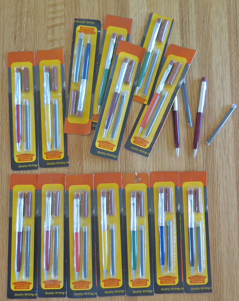 Garland Mechanical Pencils, lot of 14 in a Rainbow of colors