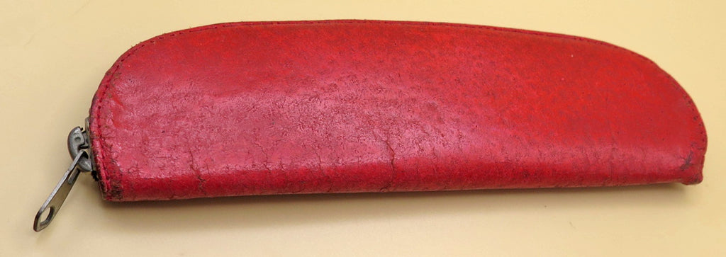 Vintage Pen Holder in Red Leather