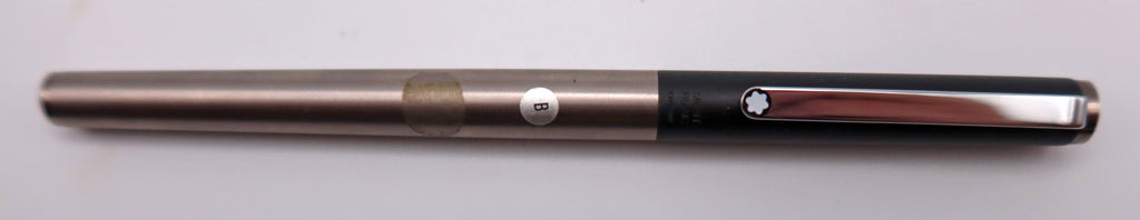 Montblanc Slim Line Fountain Pen in Stainless with Black Cap