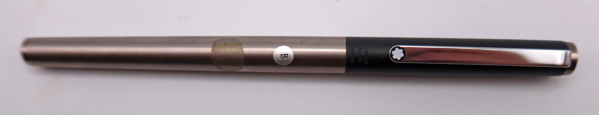 Montblanc Slim Line Fountain Pen in Stainless with Black Cap