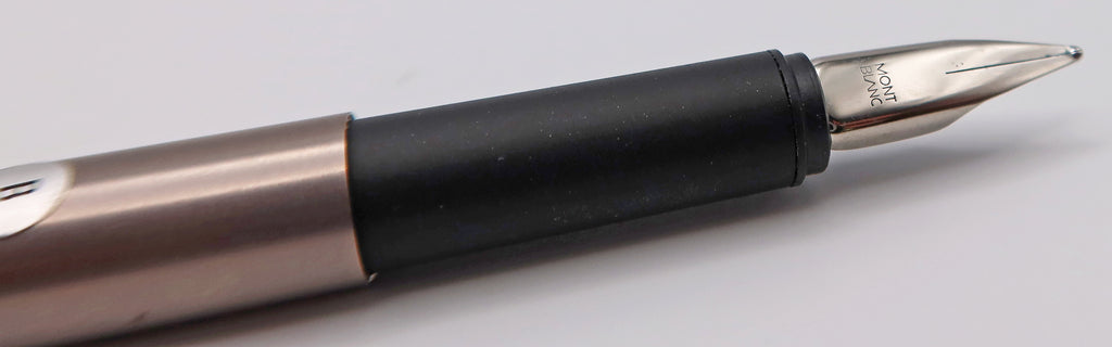 Montblanc Slim Line Fountain Pen in Stainless with Black Cap