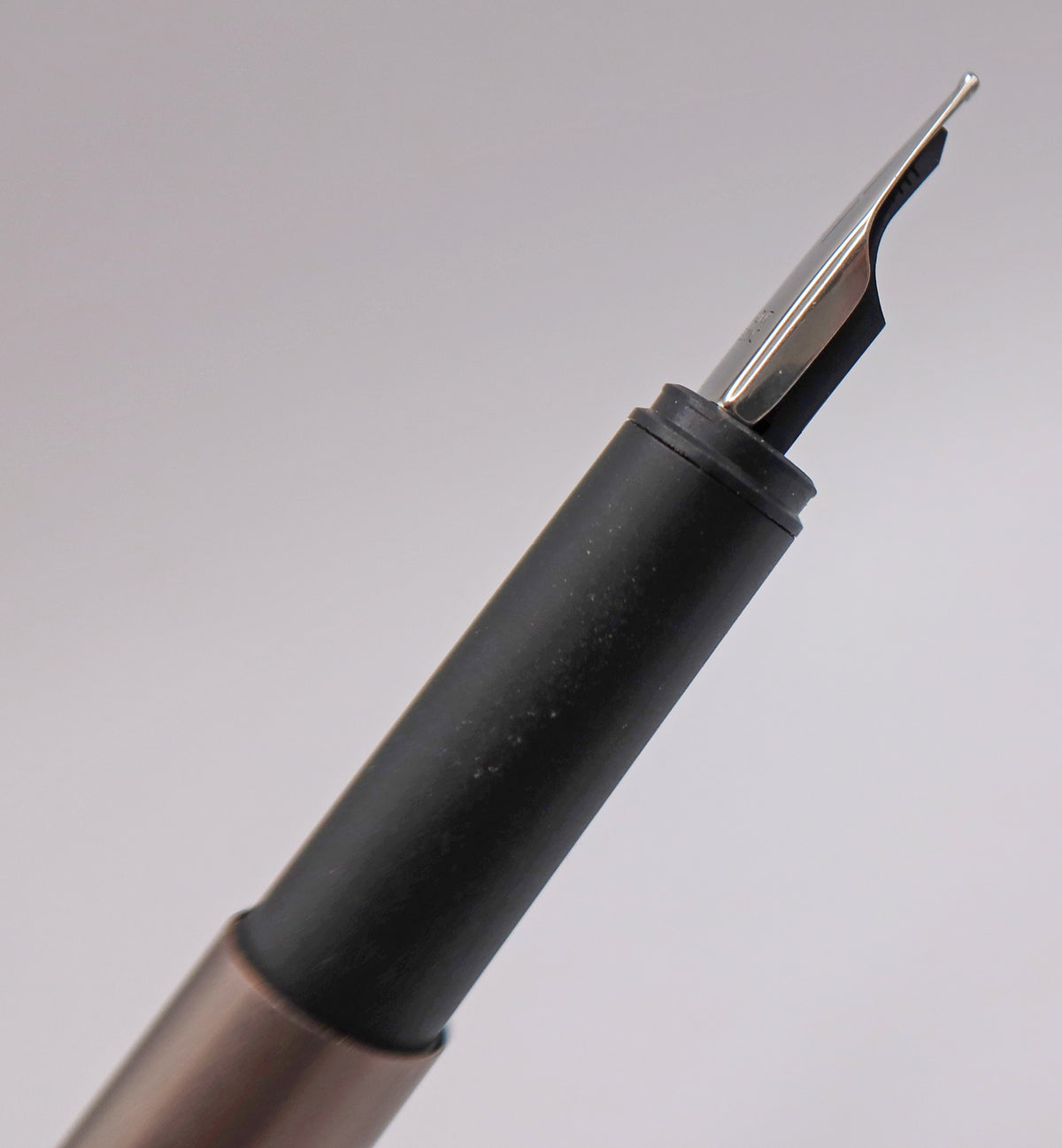 Montblanc Slim Line Fountain Pen in Stainless with Black Cap