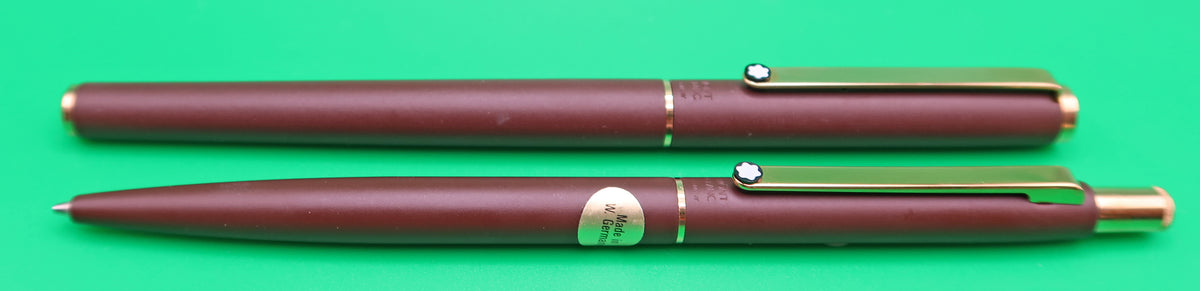 Montblanc Slim Line Set, Fountain Pen + Pencil in Matte Brown