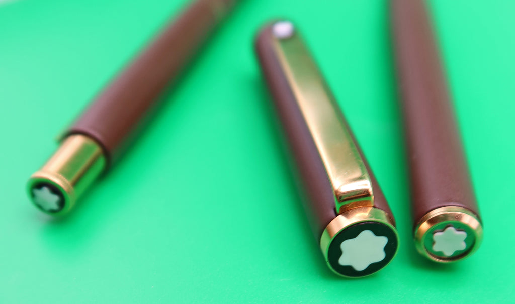 Montblanc Slim Line Set, Fountain Pen + Pencil in Matte Brown