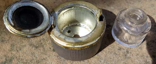 Brass Inkwell with Glass Bottle