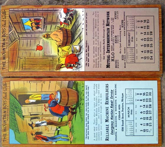 Mountain Boys Blotter Calendar Set