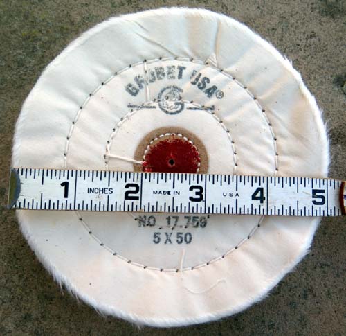 Buffing Wheel, 5 inch x 49 ply in Finex Muslin