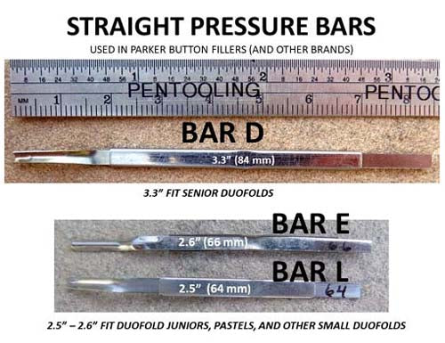 Straight Pressure Bars - Bar D, Bar E + Bar L