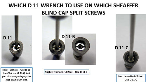 Sheaffer Blind Cap Removal Wrenches (D-11 Tools)